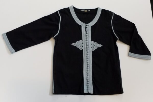 Elegant Toddler Boy Shirt Tunic Black & Gray