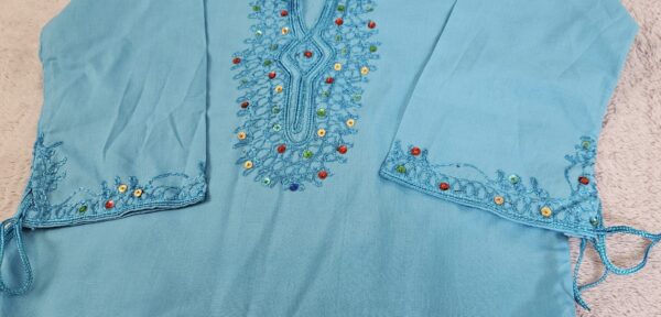 Summer Girl Jabador Style Tunic Shirt with Colorful Pearls - Image 3