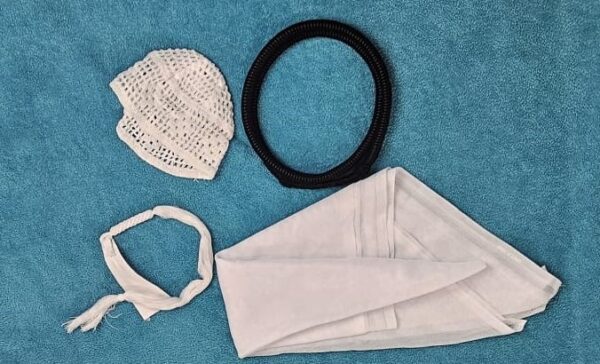 Toddler white thobe with igal headband & hatta headscarf - Image 2