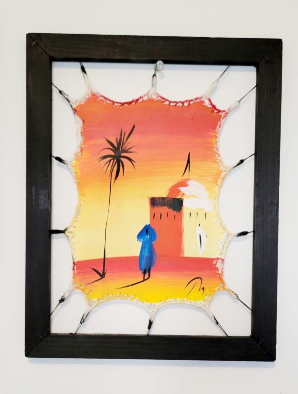 Tradition hunt framed paint north Africa desert nomad traditional life
