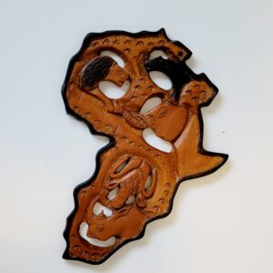 Africa Carved Wood Wall Art with Safari Animals, Africa Souvenir