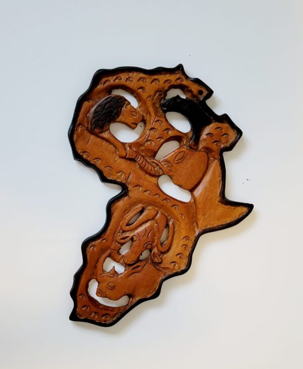 Africa Carved Wood Wall Art with Safari Animals, Africa Souvenir