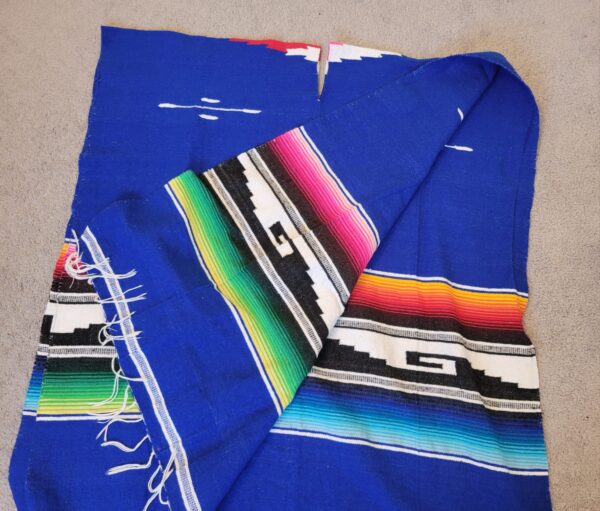 Traditions Hunt- Tribal Serape Mexican Poncho, Royal Blue, Traditional outfit, Cardigan, Costume, Fall & Winter Fashion