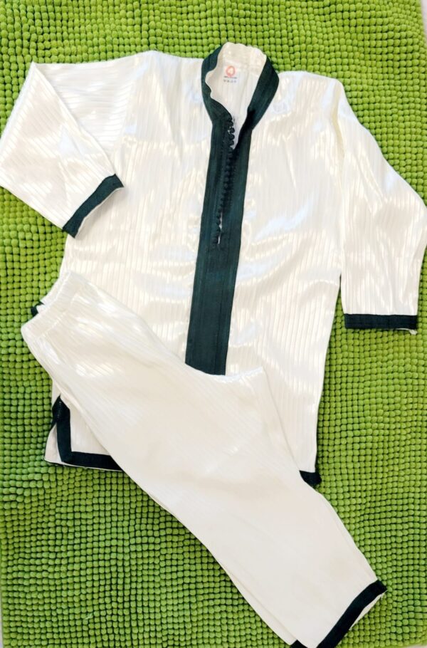 Traditions Hunt- Boys Moroccan Jabador set white and green 4-5 years