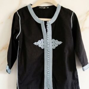Tunique Traditionnelle Marocaine Enfant 2 Ans Noir & Gris – Diamantine Kids – État Neuf sans Étiquette