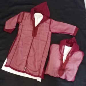 Kids Jellaba two pices  Dark Red
