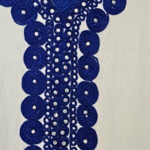 Kandoura White and Royal blue