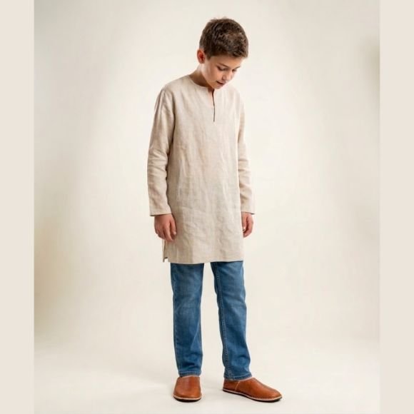 Babouches Berbères en Cuir Artisanal Marocain – Taille 38 – Couleur Camel – Image 3