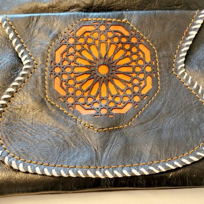 Sac Bandoulière Marocain En Cuir Artisanal – Style Boho Vintage- NEUF – Image 2