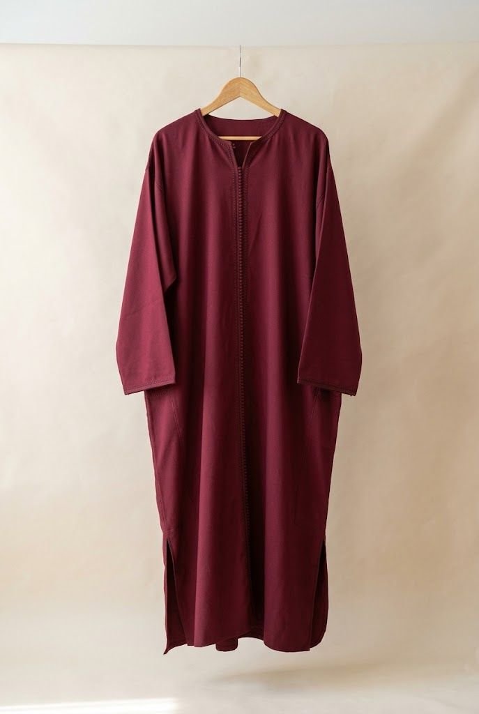 Gandoura (Thobe) d'hiver pour homme – Bordeaux- Neuf – Image 2